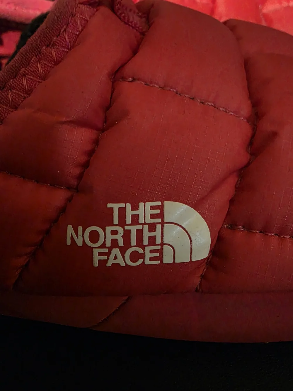 The North Face Kids Pink Quilted Slip-On Puff Slippers